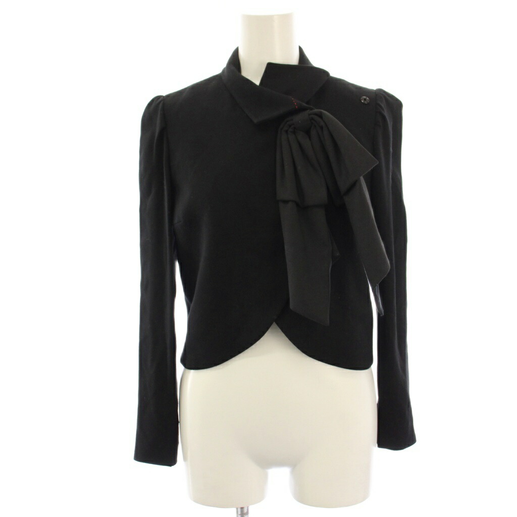 【中古】アリスオリビア alice + olivia ジャケット リボン装飾 ショート丈 XS 黒 ブラック 65179-1-30060 /HN レディース 【ベクトル 古着】 260323
