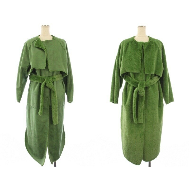 【中古】アメリヴィンテージ Ameri VINTAGE 22AW MANY WAY USEFUL BOA COAT コート ジレ ノーカラージャケット S グリーン 01220730970 /TK レディース 【ベクトル 古着】 260320