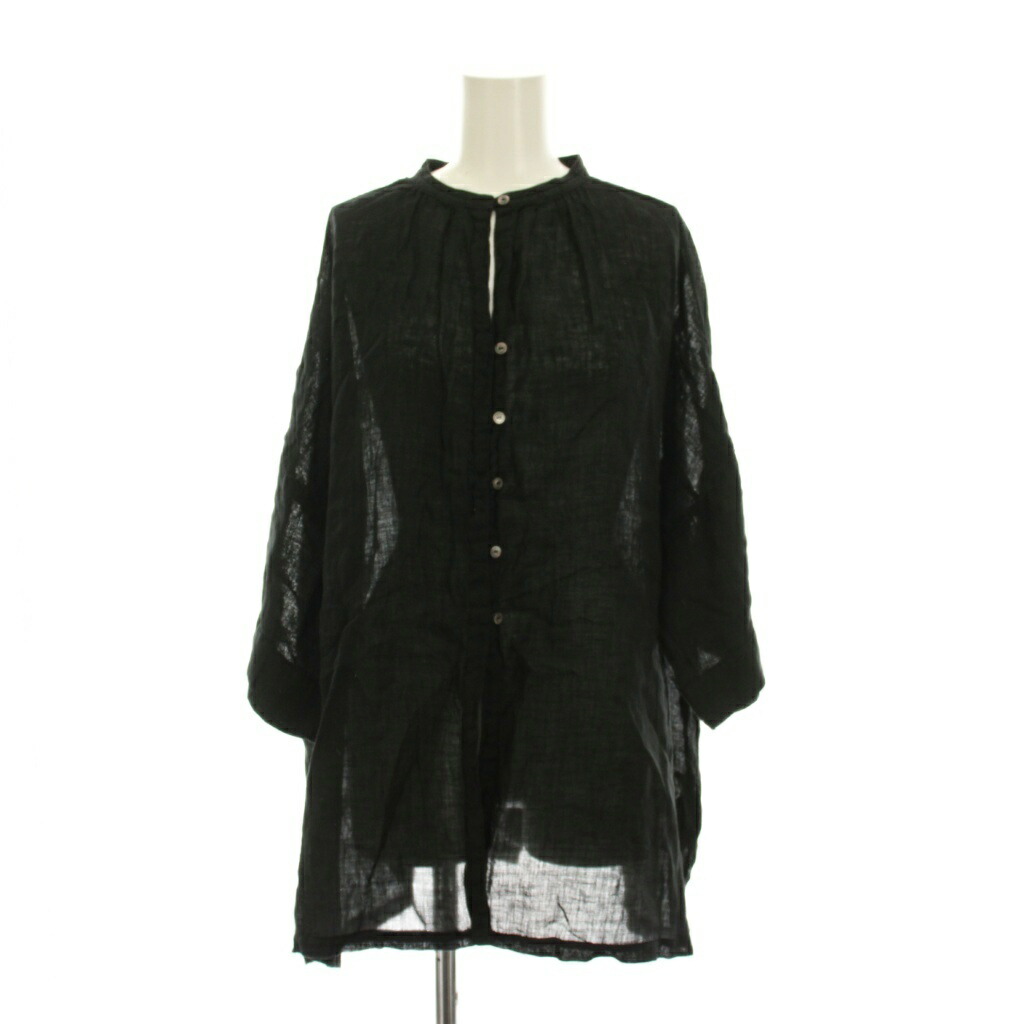 【中古】ネスト衣装 nest Robe 23SS リネンガーゼ ロングプルオーバー トップ F 黒 黒いこと ダンス楽隊色つや 七分袖 01232-1386 /YM レディース 【ベクター 古着】 260323