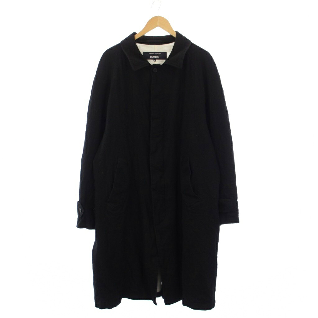 【中古】コムデギャルソンオム COMME des GARCONS HOMME 25AW ウールサージ縮絨コート ステンカラーコート アウター M 黒 ブラック HP-C101 /YT メンズ 【ベクトル 古着】 260324