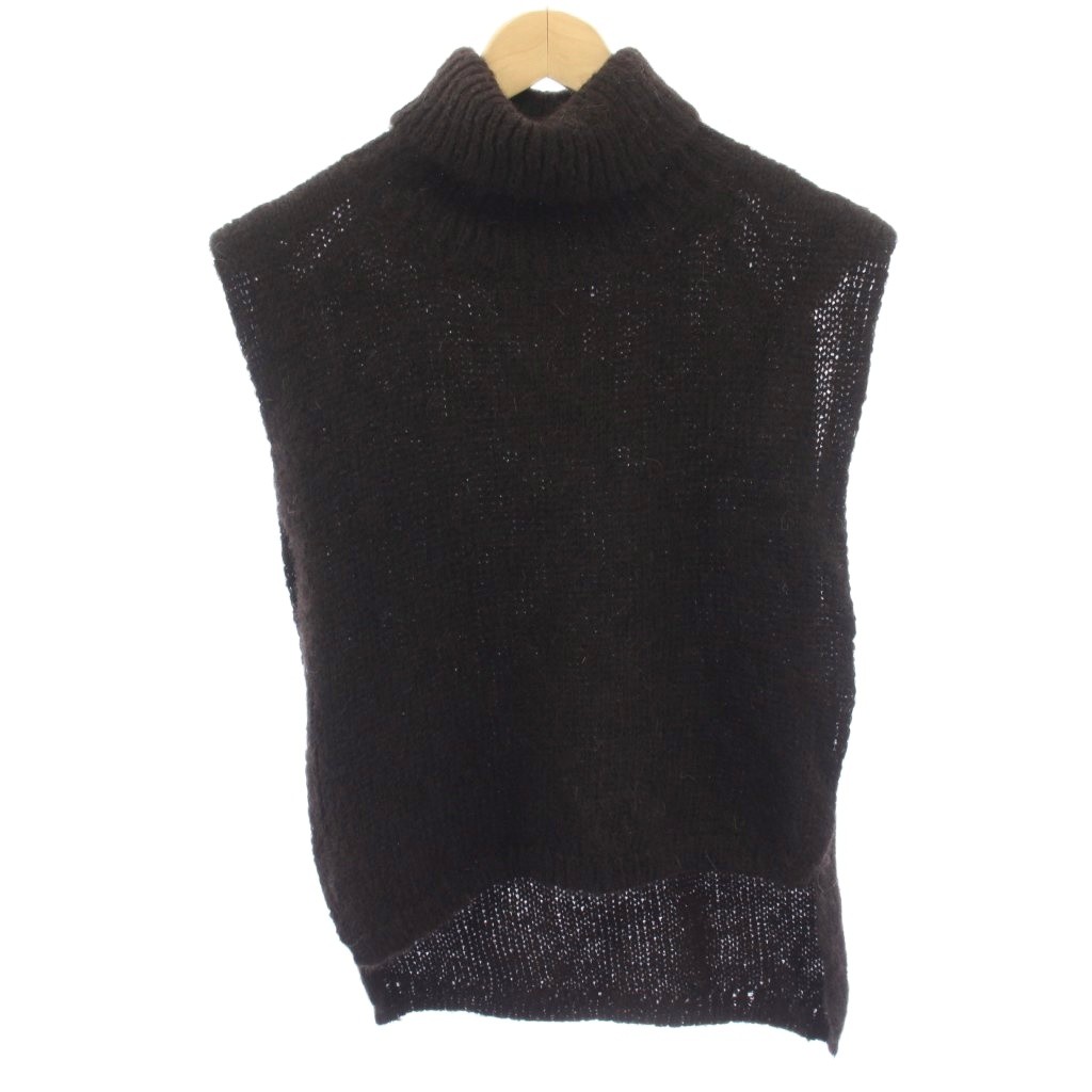 【中古】マーカウェア MARKA WARE BLACK ALPACA VEST ニットベスト タートルネック アルパカ ウール F 茶 ブラウン A21C-19SW03A /HN メンズ 【ベクトル 古着】 260325
