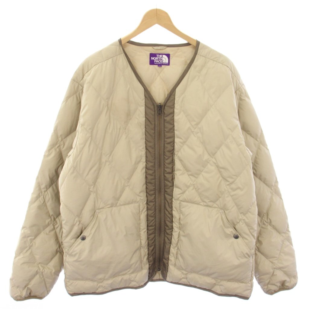 【中古】ノースフェイス パープルレーベル THE NORTH FACE PURPLE LABEL プラスフィールドダウンカーディガン PLAS Field Down Cardigan ジャケット ジップアップ XL ベージュ N24FA027 /HN メンズ 【ベクトル 古着】 260326|ブランド古着の買取販売ベクトル