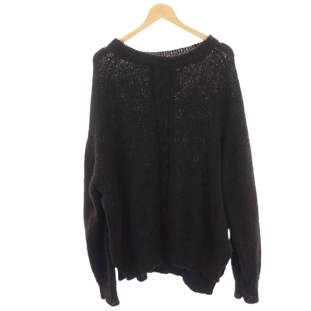 【中古】目じるしお召しもの MARKA WARE 21AW BLACK ALPACA CABLE PULL OVER 編み物 スウェーター アルパカ 絨毛 長袖 2 茶 赤銅色 A21C-19SW01C /HN メンズ 【ベクター 古着】 260325 メンズファッション-トップス-ニット・セーター