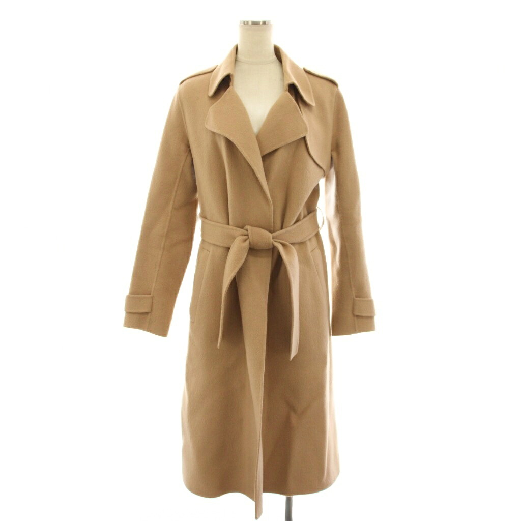 【中古】セオリー Theory ニューディバイドオークジェーン.DF NEW.DIVIDE OAKJANE.DF ウールコート アウター トッパー リボンベルト カシミヤ混 S ベージュ 01-6309608-320-902 /YT レディース 【ベクトル 古着】 260330