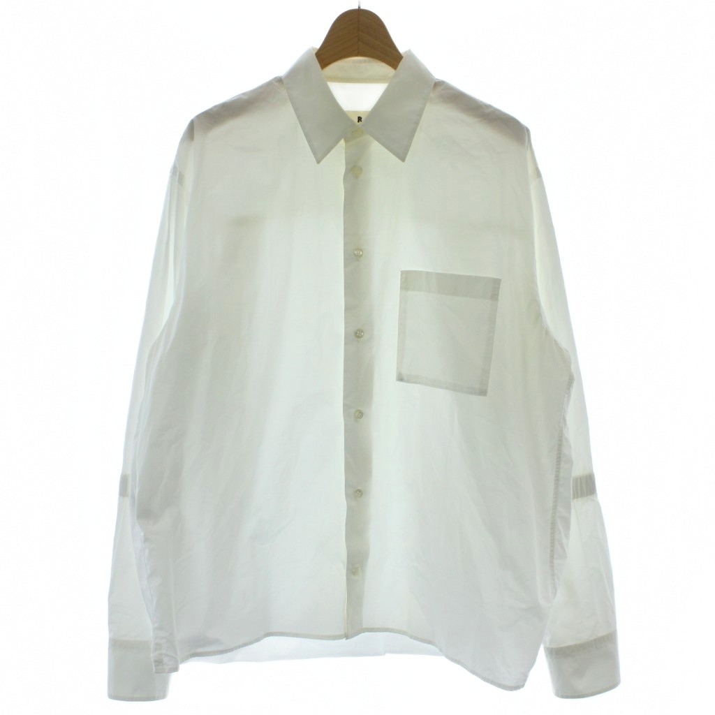 【中古】マルニ MARNI 16SS シャツ 46 白 ホワイト 長袖 レギュラーカラー 袖ギャザー パッチポケット M05DL0008 /GG メンズ 【ベクトル 古着】 260328