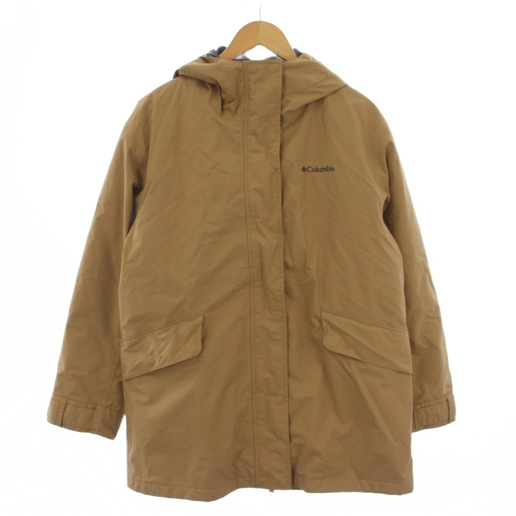 【中古】コロンビア Columbia ウィメンズビューティフルヒルインターチェンジジャケット ジップアップ ボンネット 中綿 L ベージュ PL0100 /BM レディース 【ベクター 古着】 260328