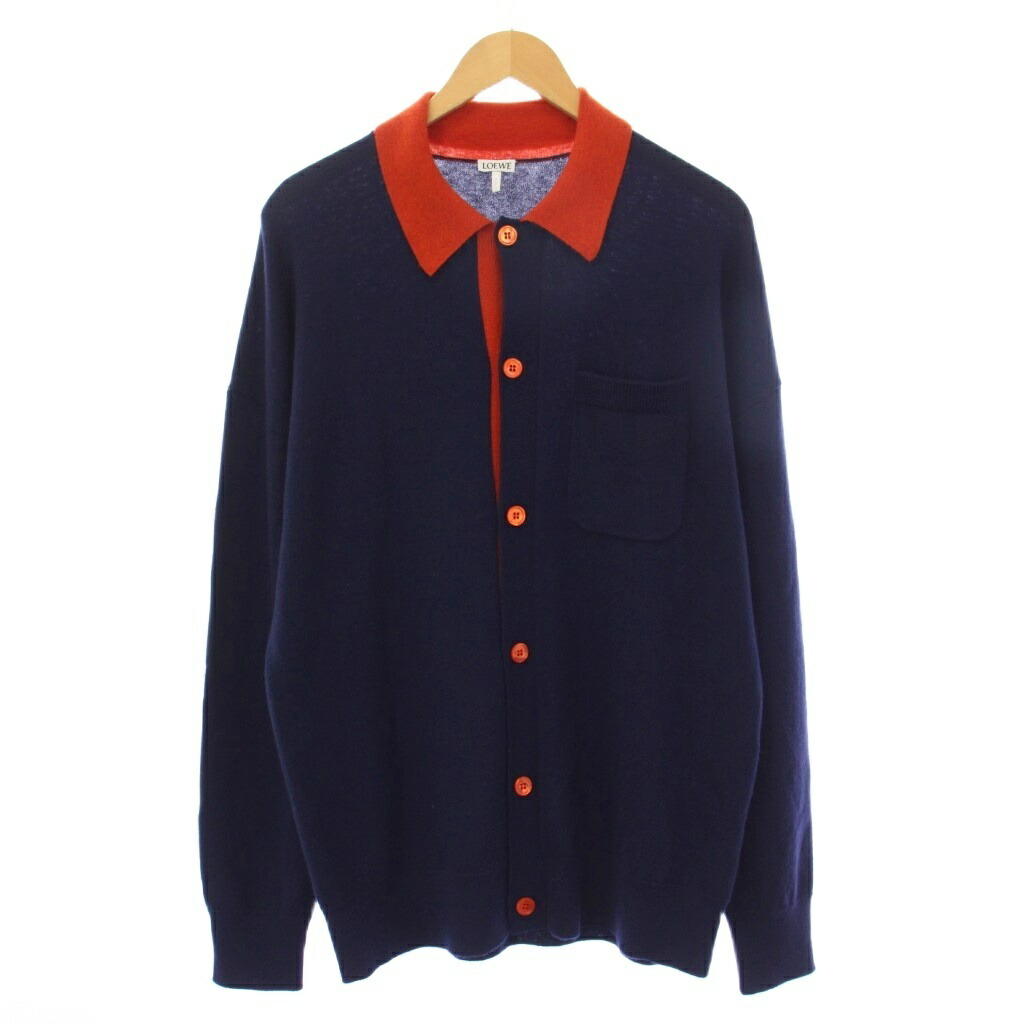 【中古】ロエベ LOEWE 25AW バイ色つや ポロジレー 編み物 長袖 アナ瓦 S 紺 H526Y16KA7 /KH メンズ 【ベクター 古着】 260405