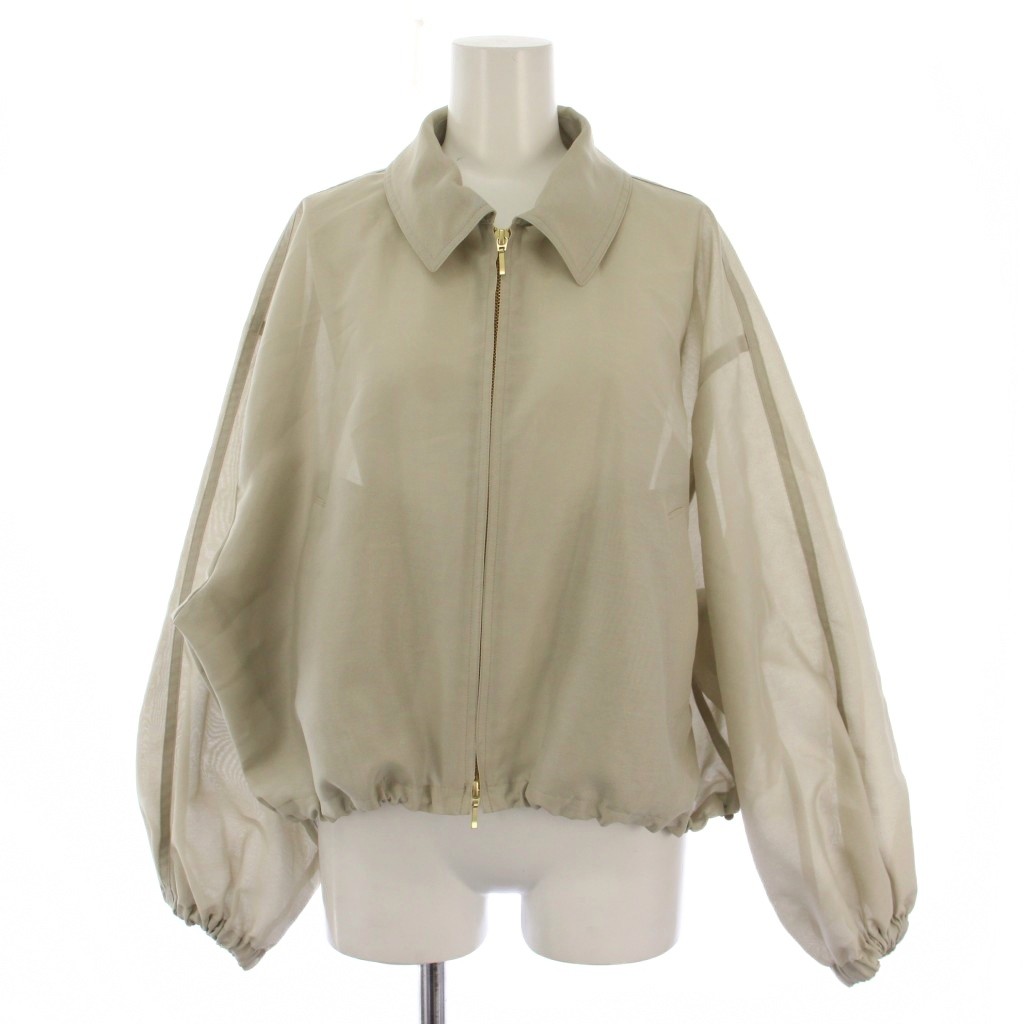 【中古】アルアバイル allureville 25SS オーガンジーステンカラーブルゾン 上衣 ジップアップ 2 ベージュ 20251019060 /BM レディース 【ベクター 古着】 260331 コート・ジャケット-レディースファッション