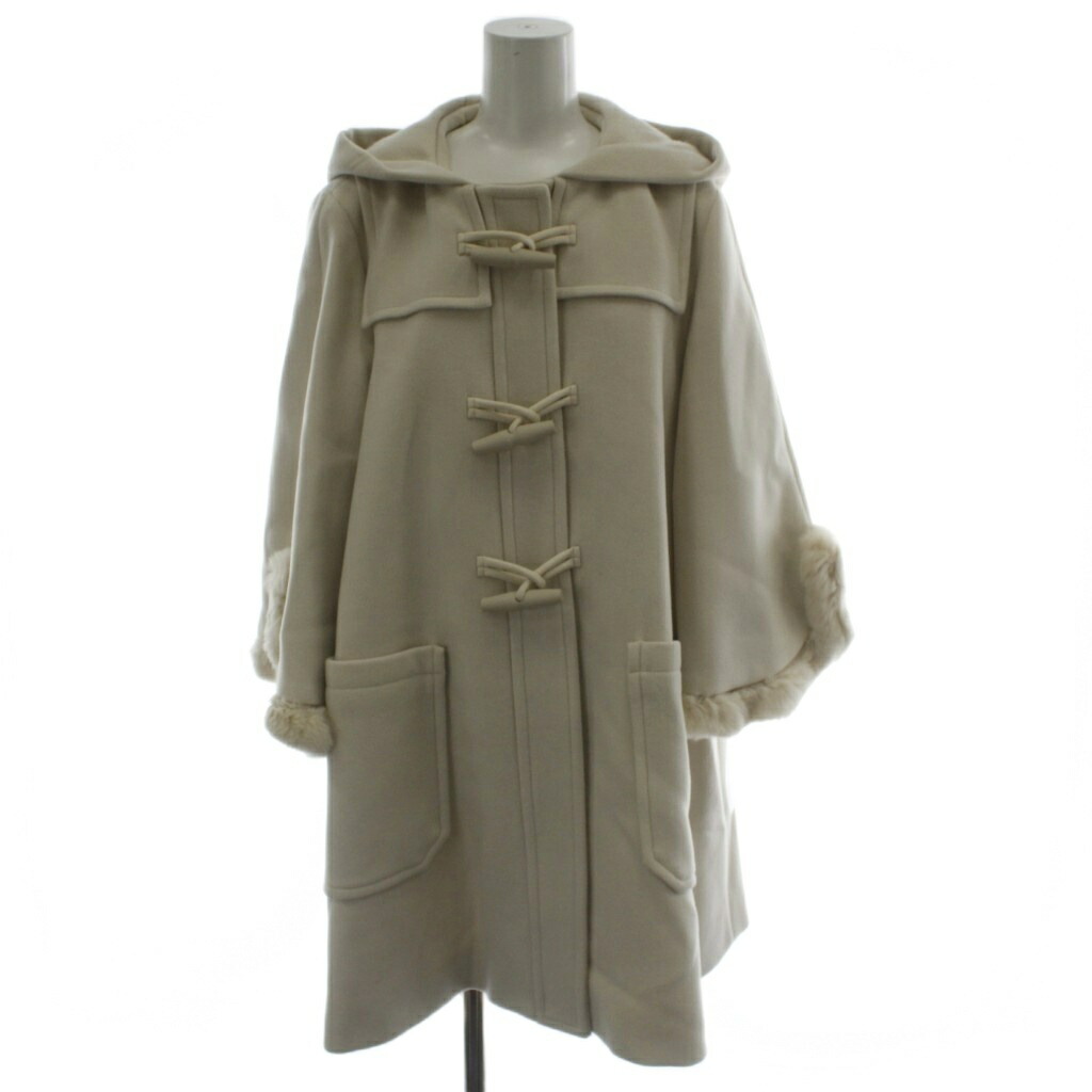 【中古】未当て嵌める品 トゥービーシック TO BE CHIC ダッフルコート 40 象牙色 ボンネット付き添い人 トグルボタン 長袖 W5B52-220-02 /GG レディース 【ベクター 古着】 260331 コート・ジャケット-レディースファッション