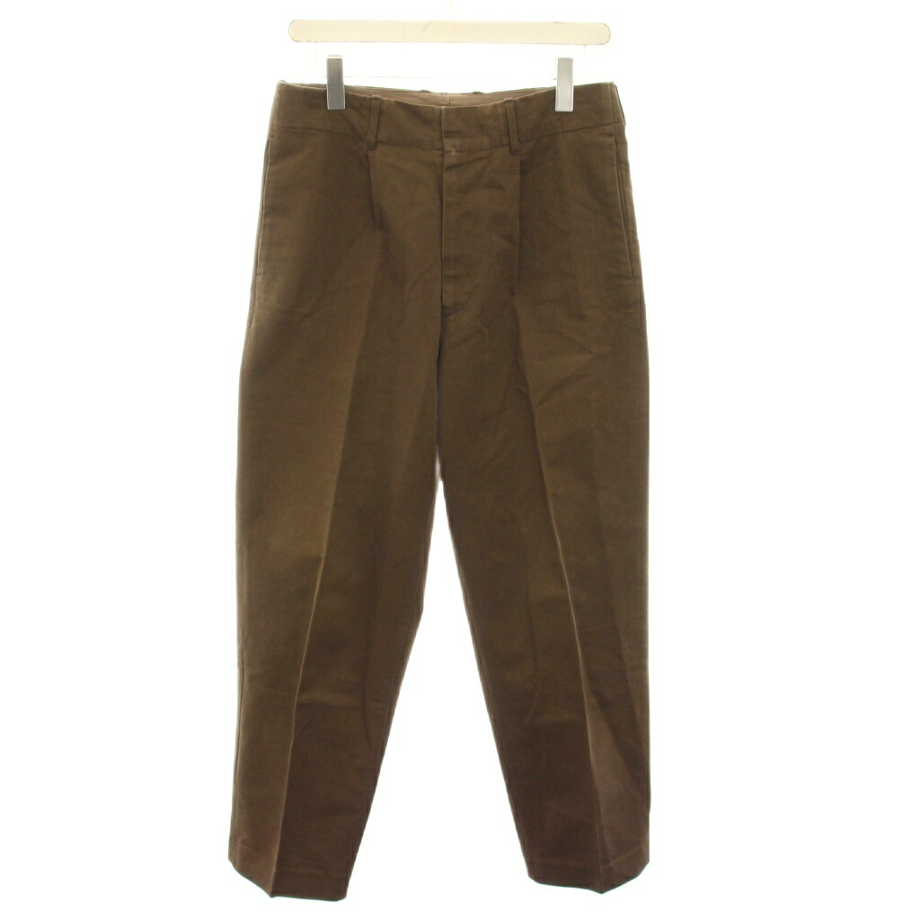 【中古】オーラリー AURALEE ウォッシュドフィンクスチノテーパードパンツ WASHED FINX CHINO TAPERED PANT チノパン スラックス ジップフライ 3 茶 ブラウン A8AP02CN /YT メンズ 【ベクトル 古着】 260331