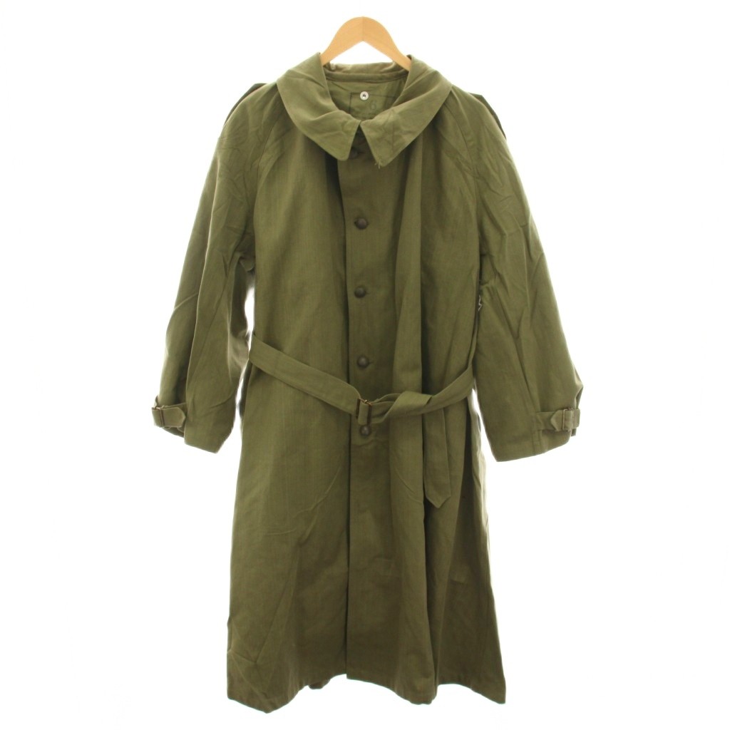 【中古】40s～50s M-35 モーターサイクルコート アウター ベルト フランス軍 6 カーキ /YT メンズ 【ベクトル 古着】 260407