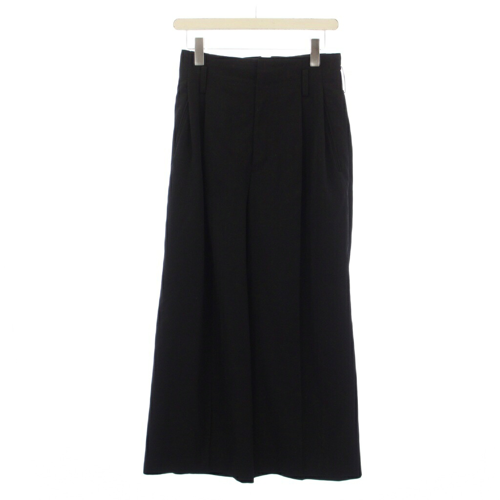 【中古】ワイズ Y's ヨウジヤマモト 24SS WASHER WOOL GABARDINE DOUBLE TUCKED PANTS スラックスパンツ ジップフライ 1 黒 YS-P45-130 /BM レディース 【ベクトル 古着】 260401｜ブランド古着の買取販売ベクトル