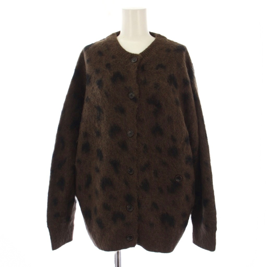 【中古】クラネ CLANE Suzu 19AW MOHAIR LOOSE KNIT CARDIGAN ニット カーディガン 長袖 総柄 ウール モヘヤ 1 ブラウン 17106-2222 /BM レディース 【ベクトル 古着】 260401