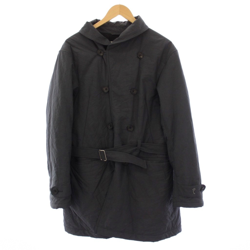 【中古】オールドジョー OLDJOE HARD SHRINK NYLON JEEP COAT ショールカラーコート 中綿 ロング 38 グレー 162JK06 /KH メンズ 【ベクトル 古着】 260405