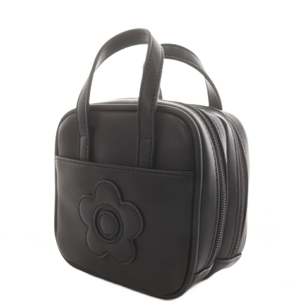 【中古】マリークワント MARY QUANT デイジー パッチアクセント デュオポーチ 黒 ブラック /AN50 レディース 【ベクトル 古着】 260408