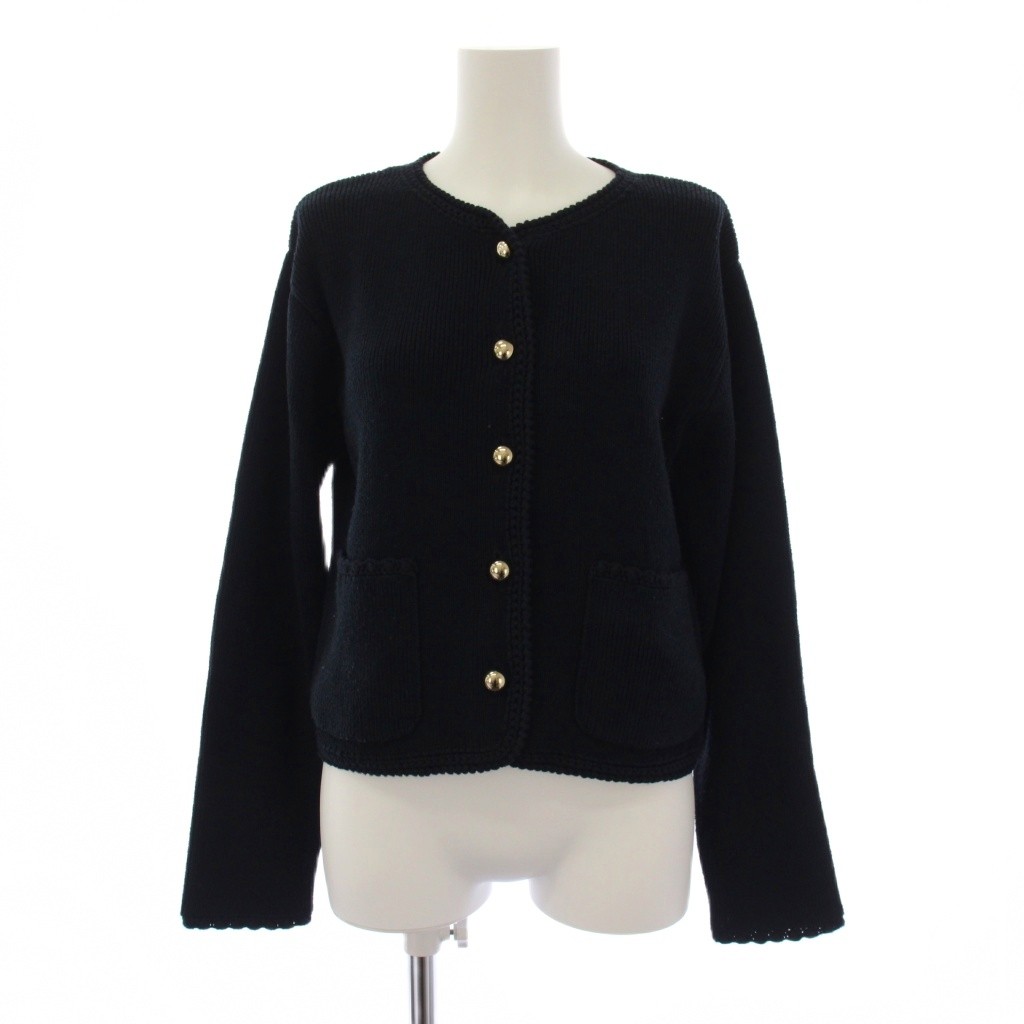 【中古】シン区画 Shinzone 25SS BOUCLE KNIT JACKET ブークレ 編み物 上衣 FO 紺 25SMSNI09 /BM レディース 【ベクター 古着】 260409