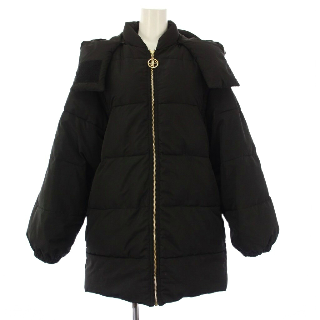 【中古】パトゥ PATOU フード付き ミドル丈ナイロンジャケット&ダウンベスト ジップアップ S 黒 OU0150129999B /BM レディース 【ベクトル 古着】 260408
