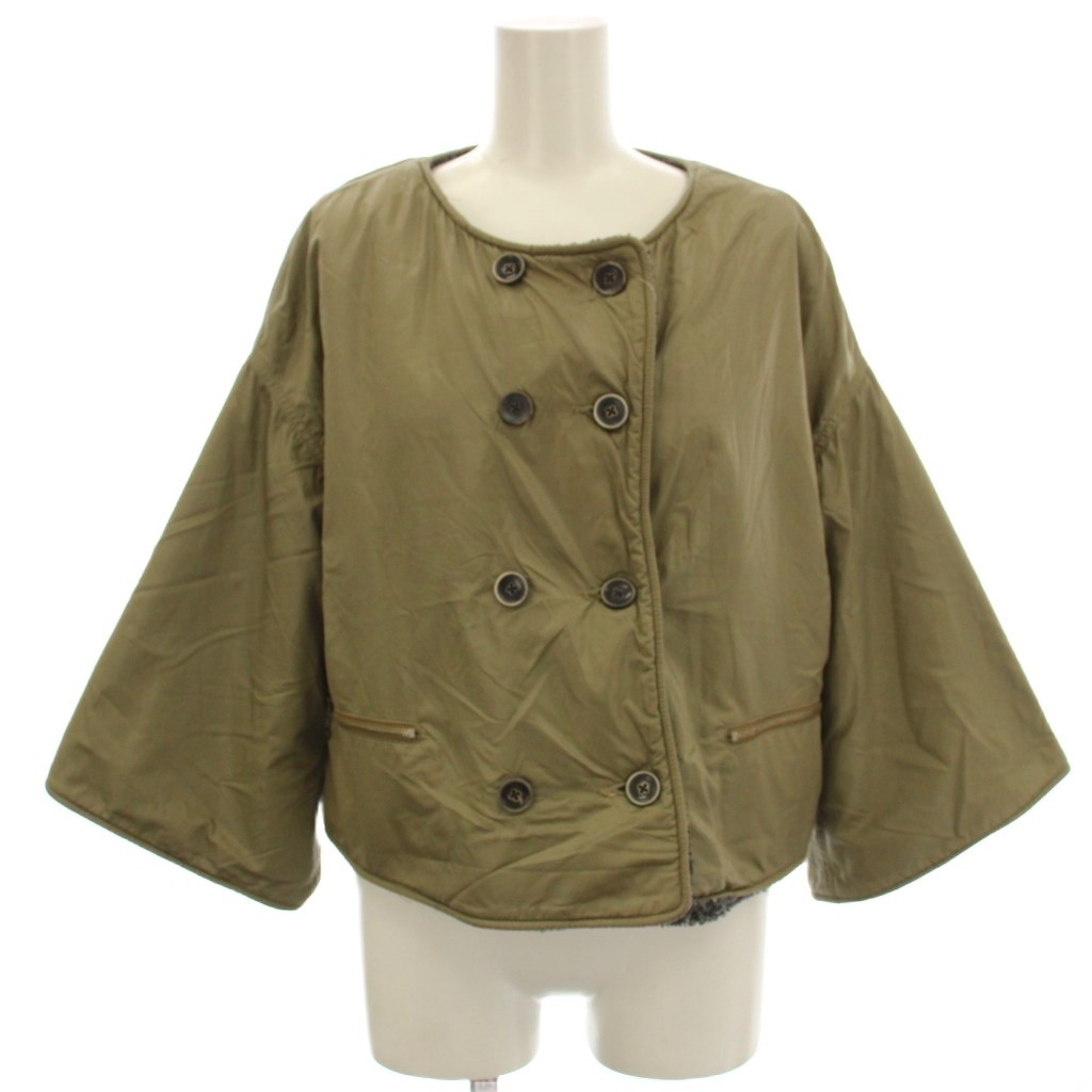 【中古】かしら文字 kapital 岡山児島工業プラント産 否色合い上衣 裏地ボア XS カーキ /☆G レディース 【ベクター 古着】 260408 コート・ジャケット-レディースファッション