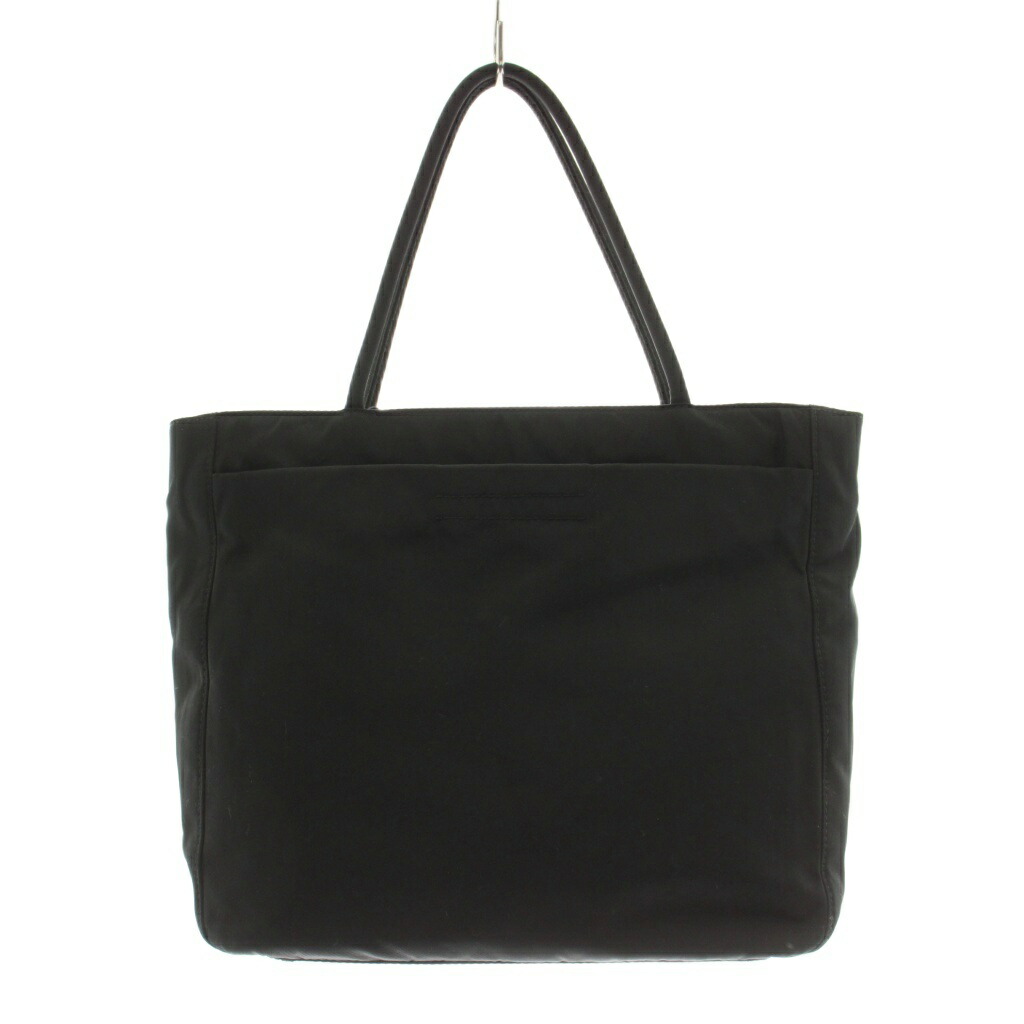 【中古】プラダ PRADA ハンドバック トートバッグ ナイロン ３角形ロゴタイプ 黒 黒いこと /KU ■OH レディース 【ベクター 古着】 260414