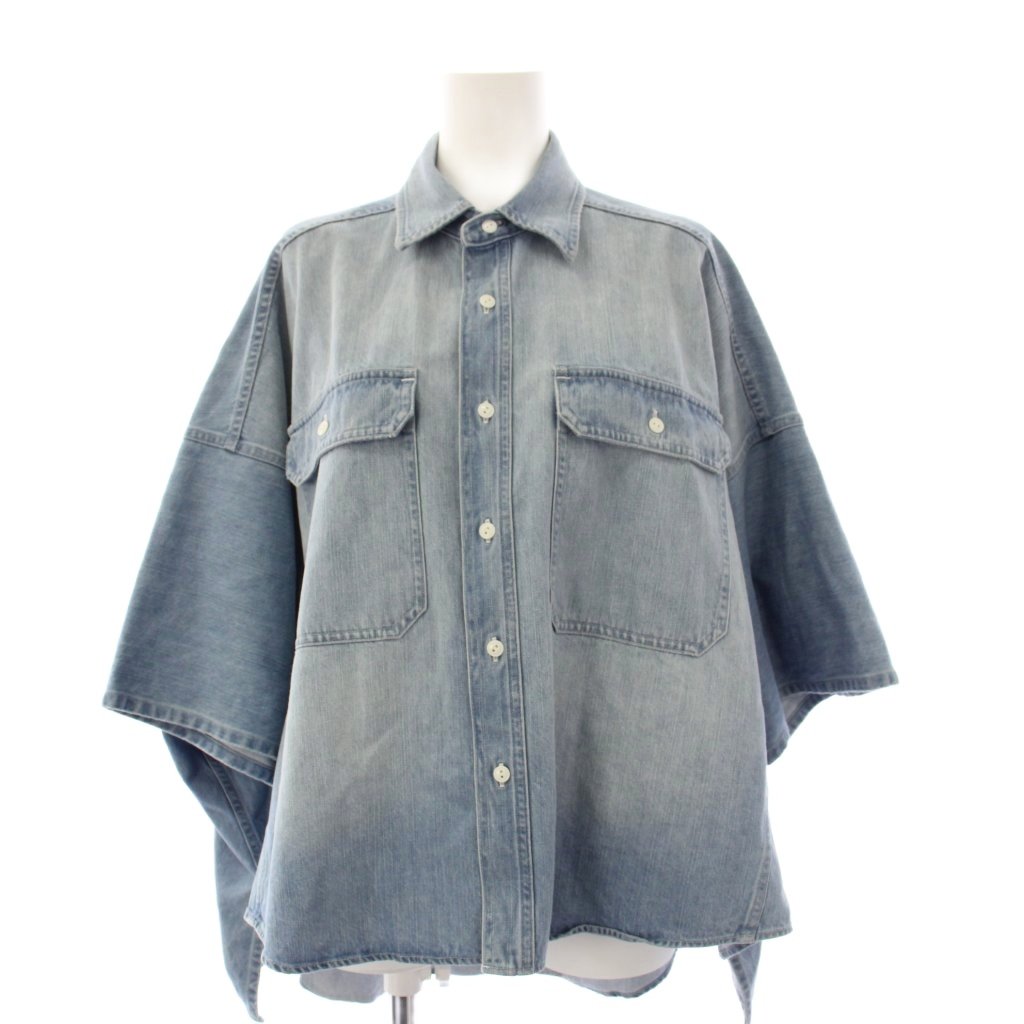 【中古】ウィムガゼット Whim Gazette 25SS DENIMドルマンシャツ ブラウス 五分袖 F 青 WGD1051204A0001 /KH レディース 【ベクトル 古着】 260412