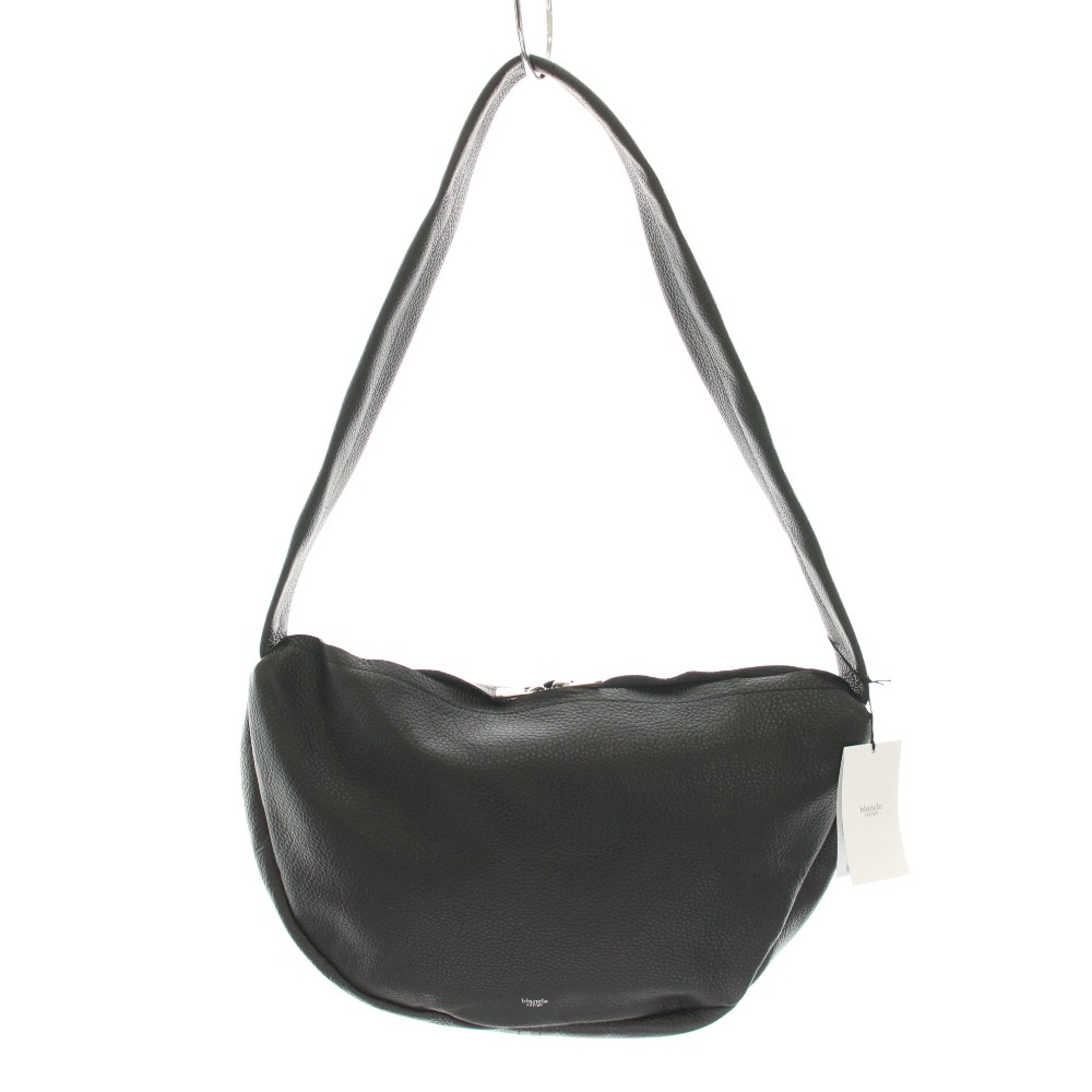 【中古】空白文字レ Blancle シンセティックレザーセミサークルハーフSH S.LEATHER SEMICIRCLE HALF SH ショルダーバッグ なめし革 黒 黒いこと bc1250 /YT レディース 【ベクター 古着】 260413