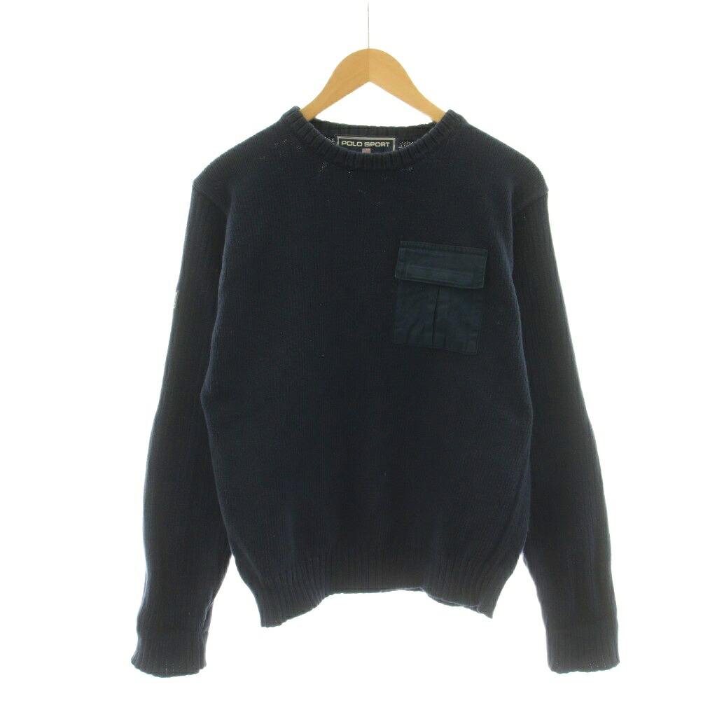 【中古】ポロスポーツ POLO SPORT RALPH LAUREN ニット セーター 長袖 コットン S 紺 ネイビー /KU メンズ 【ベクトル 古着】 260415｜ブランド古着の買取販売ベクトル