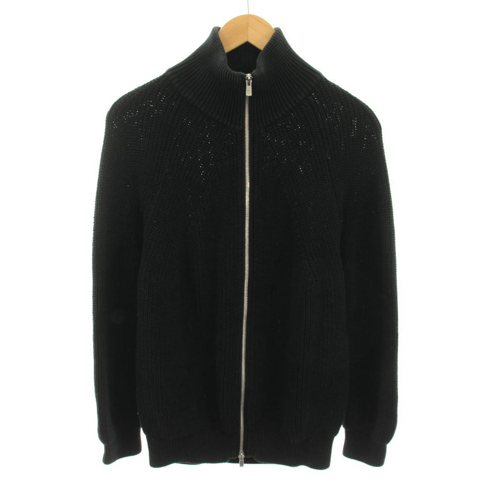 【中古】バトナー BATONER 23SS コットンシグネチャードライバーズニット COTTON SIGNATURE DRIVERS KNIT ニットカーディガン ダブルジップ 2 黒 ブラック BN-23SM-002 /YT メンズ 【ベクトル 古着】 260416