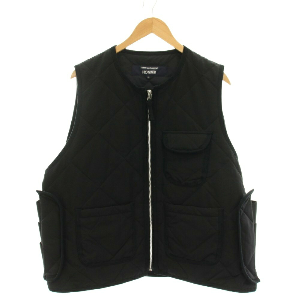 【中古】コムデギャルソンオム COMME des GARCONS HOMME AD2025 25AW C/N GROSGRAIN QUILT MILITARY VEST 中綿 ベスト キルティング ジップアップ L 黒 ブラック HP-V002 /YM メンズ 【ベクトル 古着】 260418｜ブランド古着の買取販売ベクトル