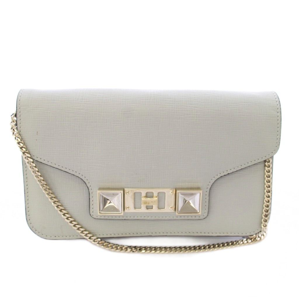 【中古】プロエンザスクーラー PROENZA SCHOULER チェーンウォレット ショルダーバッグ レザー グレー /TK レディース 【ベクトル 古着】 260416