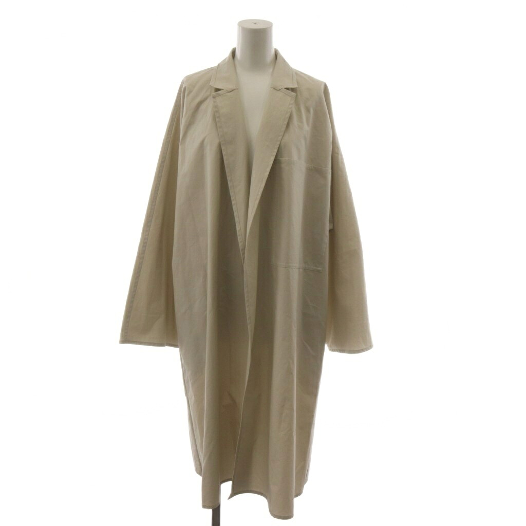 【中古】ギャルリーヴィー GALERIE VIE トゥモローランド 23SS バウンシーウェザーチェスターコート ロング F ベージュ 無地 23-08-31-08231 /RR レディース 【ベクター 古着】 260424 レディースファッション-コート・ジャケット