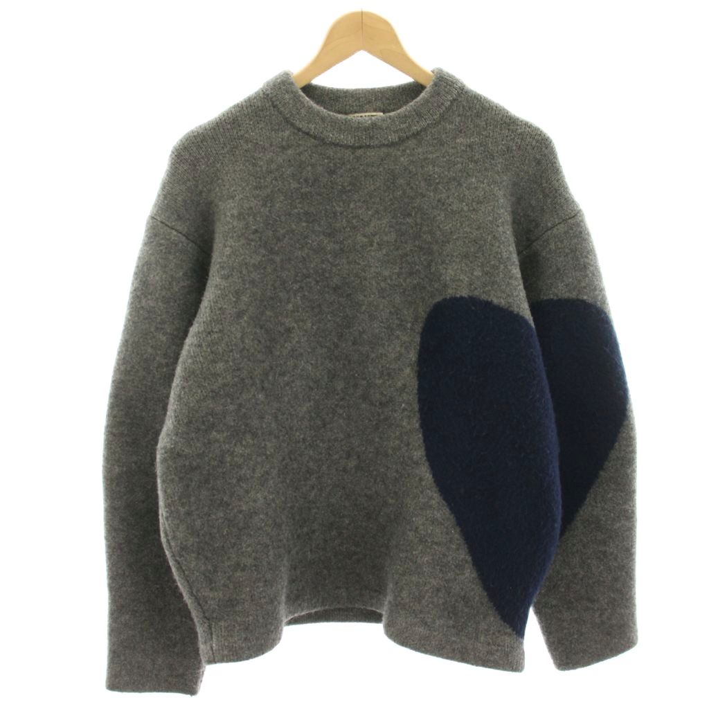 【中古】ンニット NKNIT クルーネックハートニットプルオーバー ティーシャツ 長袖 羊毛混 0 薄墨色 NKNIT23AW-N36 /HN レディース 【ベクター 古着】 260508