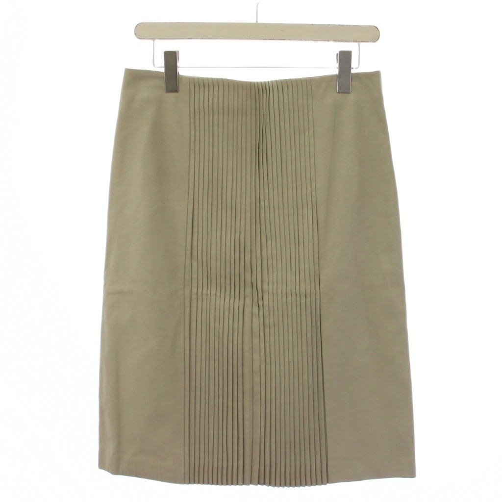 【中古】ジルサンダー JIL SANDER タイトスカート ひざ丈 なめし革 38 薄墨色 /BM レディース 【ベクター 古着】 260507