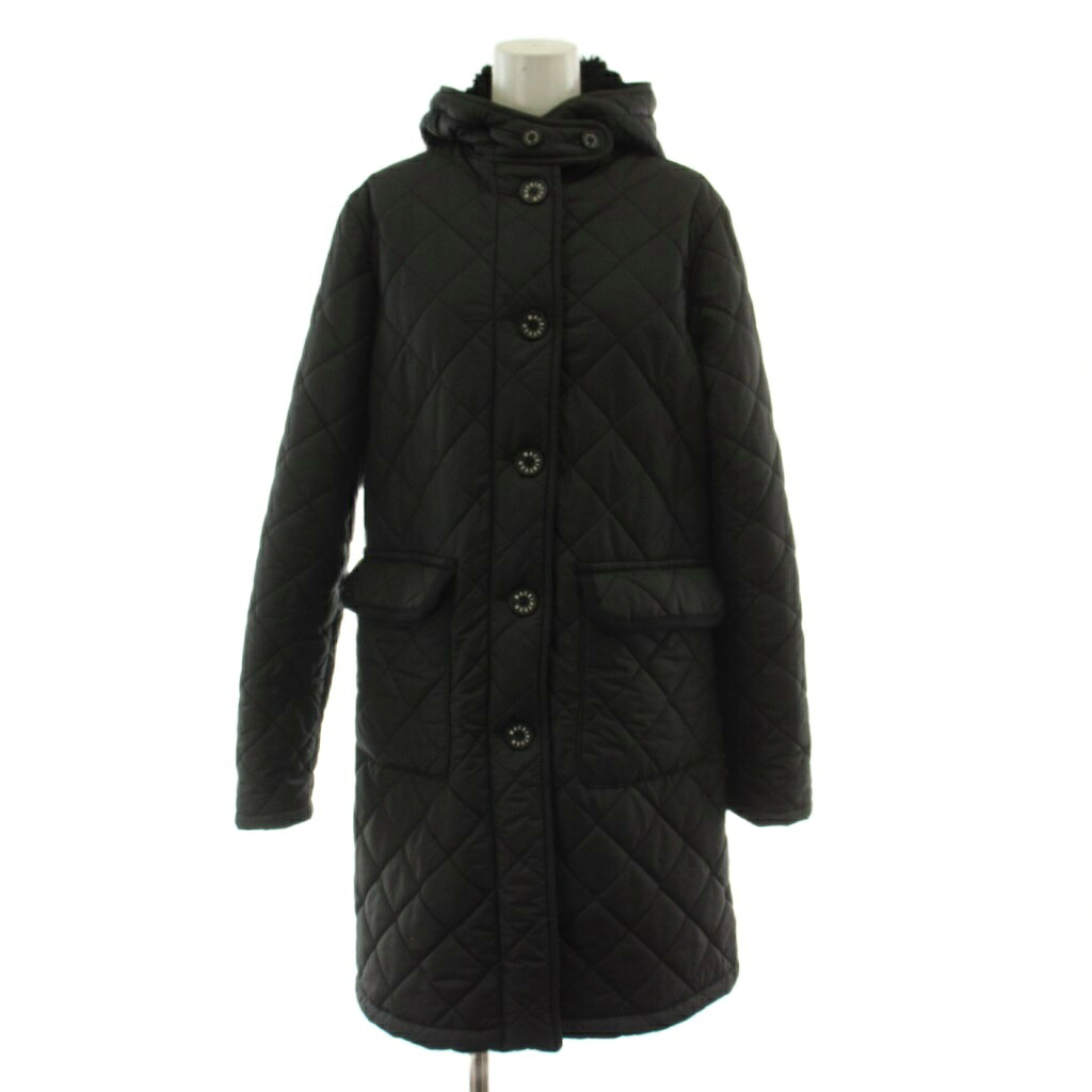 【中古】マッキントッシュ MACKINTOSH SCOTLAND キルティングコート アウター M 黒 長袖 中綿 フード ハーフ丈 フェイクファー /GG レディース 【ベクトル 古着】 260513｜ブランド古着の買取販売ベクトル