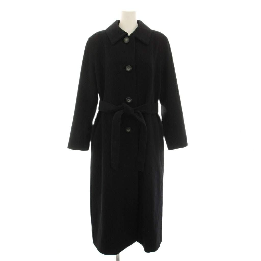 【中古】クリスチャンディオール Christian Dior ステンカラーコート アウター ロング リボンベルト ヴィンテージ 9 黒 ブラック NDS7C1400 /YT レディース 【ベクトル 古着】 260508｜ブランド古着の買取販売ベクトル