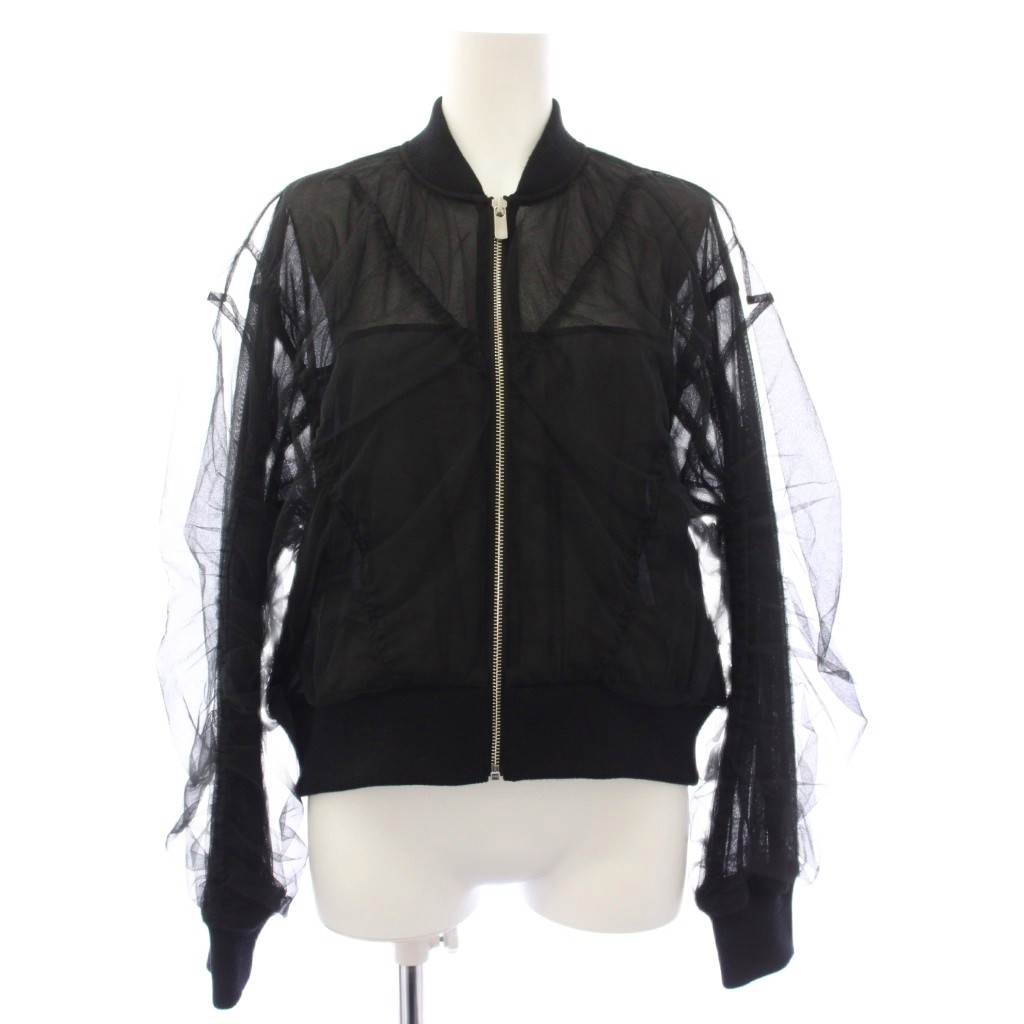 【中古】ダイアグラム グレースコンチネンタル Diagram GRACE CONTINENTAL 25SS チュールギャザーブルゾン 上衣 ジップアップ 36 黒 黒いこと 0325101357 /TK レディース 【ベクター 古着】 260504