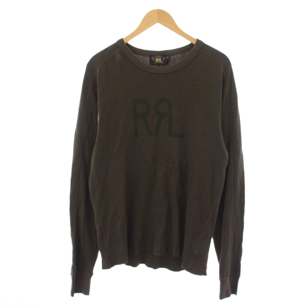 【中古】ダブルアールエル RRL Ralph Lauren ロゴサーマル ティーシャツ カットソー 長袖 M カーキ 782804389001 /BM メンズ 【ベクター 古着】 260512