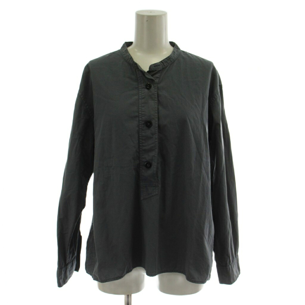 【中古】マーガレットハウエル MHL. 25AW GARMENT DYE COTTON SHIRTING SHIRT プルオーバー トップ 1 薄墨色 長袖 無地 595-5253206 /GG レディース 【ベクター 古着】 260507