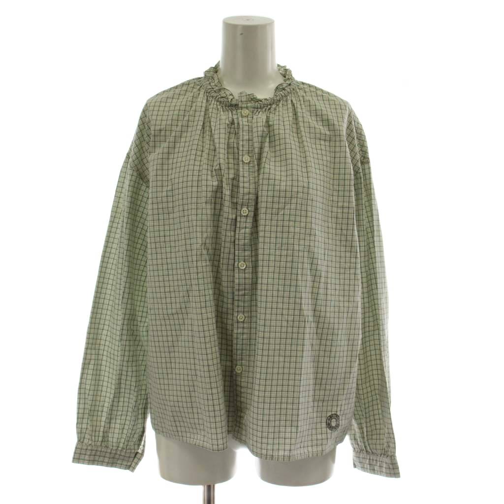 【中古】オーチバル ORCIVAL オーシバル コットンワッシャー ギャザートップ プルオーバー 1 緑 長袖 照合のしるし柄 OR-B0417 /GG レディース 【ベクター 古着】 260507
