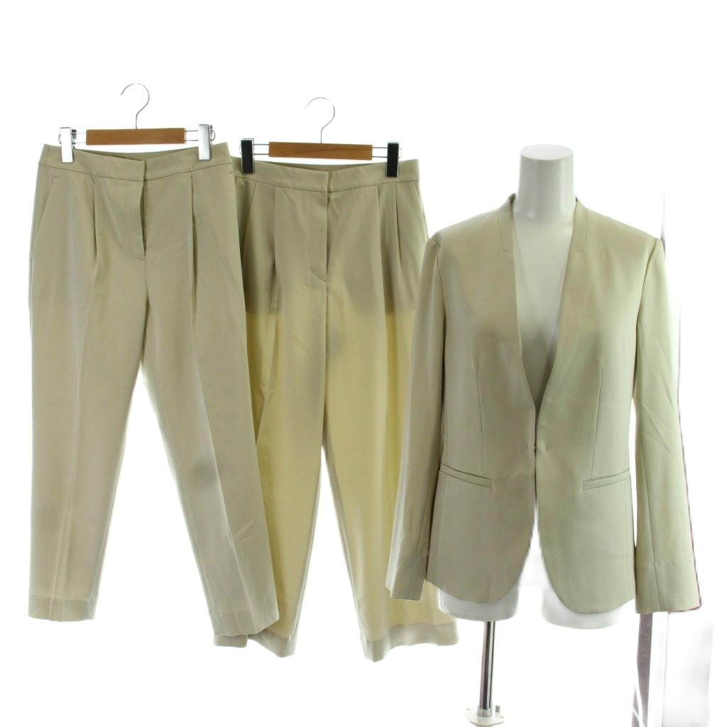 【中古】アイシービー iCB 23SS シンセティックミラノリブ ニットジャケット 3点セット ベージュ ノーカラー 長袖 PRCYSM0011 /AP レディース 【ベクトル 古着】 260506｜ブランド古着の買取販売ベクトル