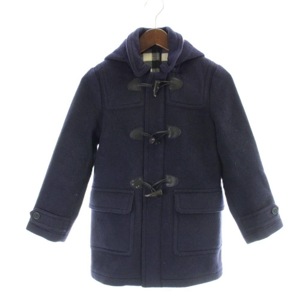 【中古】赤ちょうちんバリー チルドレン BURBERRY CHILDREN ダッフルコート 小わっぱ服 140糎 紺 米国海軍 長袖 ボンネット付き添い人 裏地読み合わせる柄 /AP キッズ 【ベクター 古着】 260511