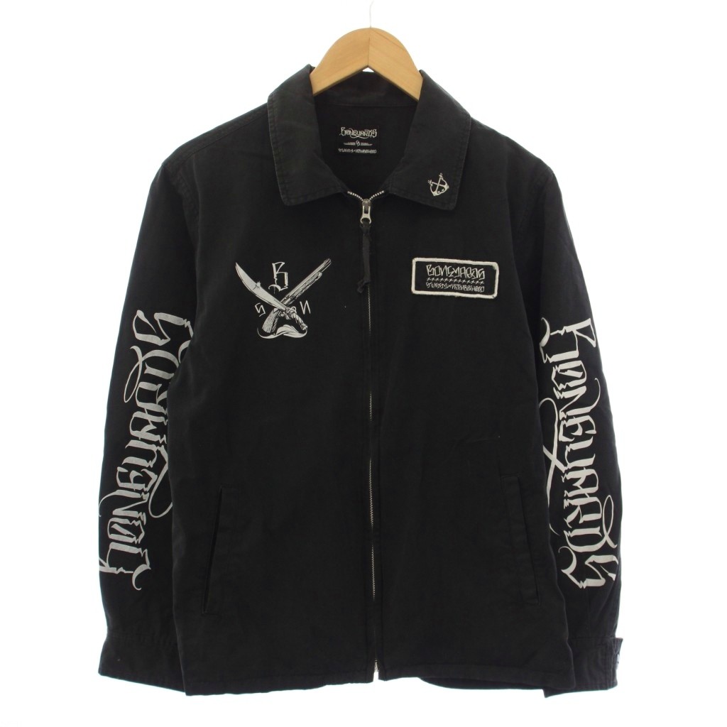 【中古】ステューシー STUSSY &times; NEIGHBORHOOD コットンジャケット ジップアップ ロゴ S 黒 TSSTN-JK-M01 /BM メンズ 【ベクトル 古着】 260512｜ブランド古着の買取販売ベクトル