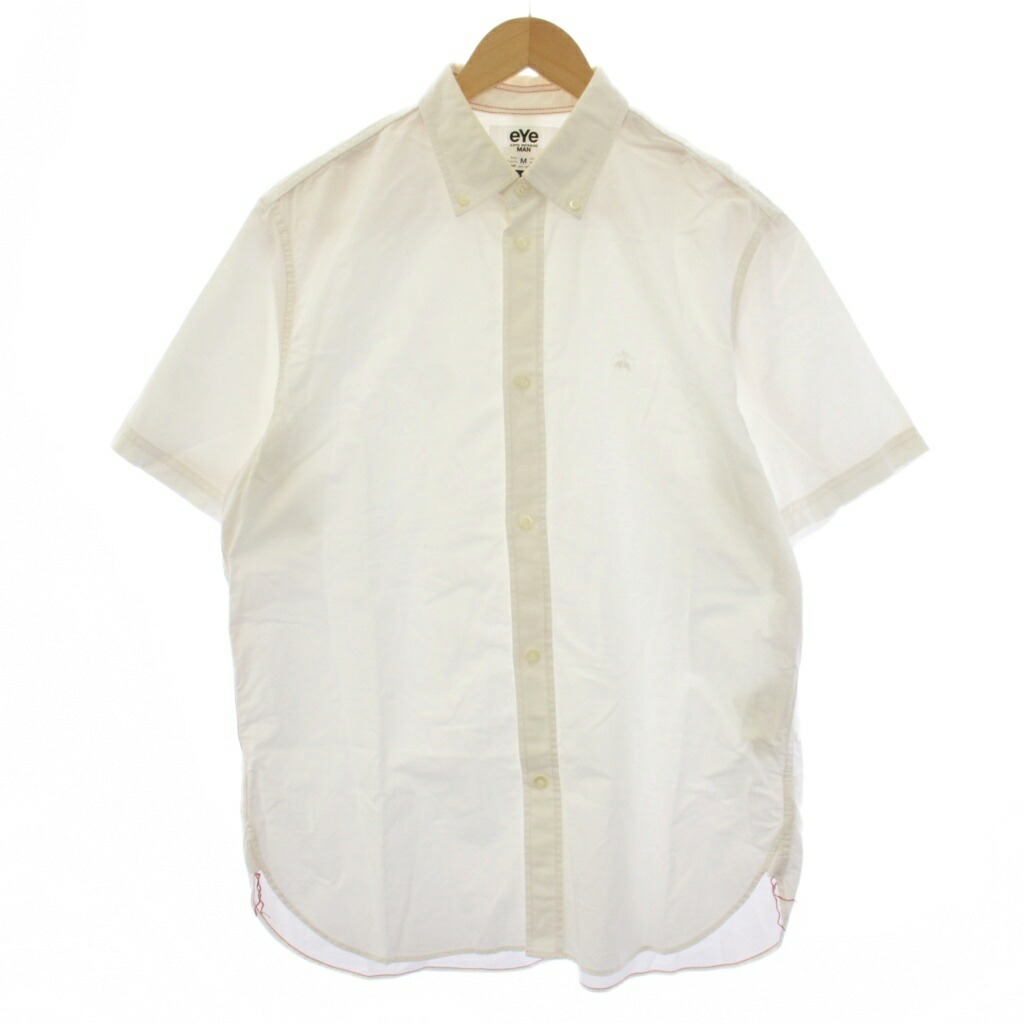 【中古】目玉 ジュンヤワタナベマン コムデ給仕 ジュンヤマン eye JUNYA WATANABE MAN × ブルックスブラザーズ Brooks Brothers AD2023 プルオーバー 半袖 名取り草落ちこむ M 白 WM-B901 /BM メンズ 【ベクター 古着】 260512