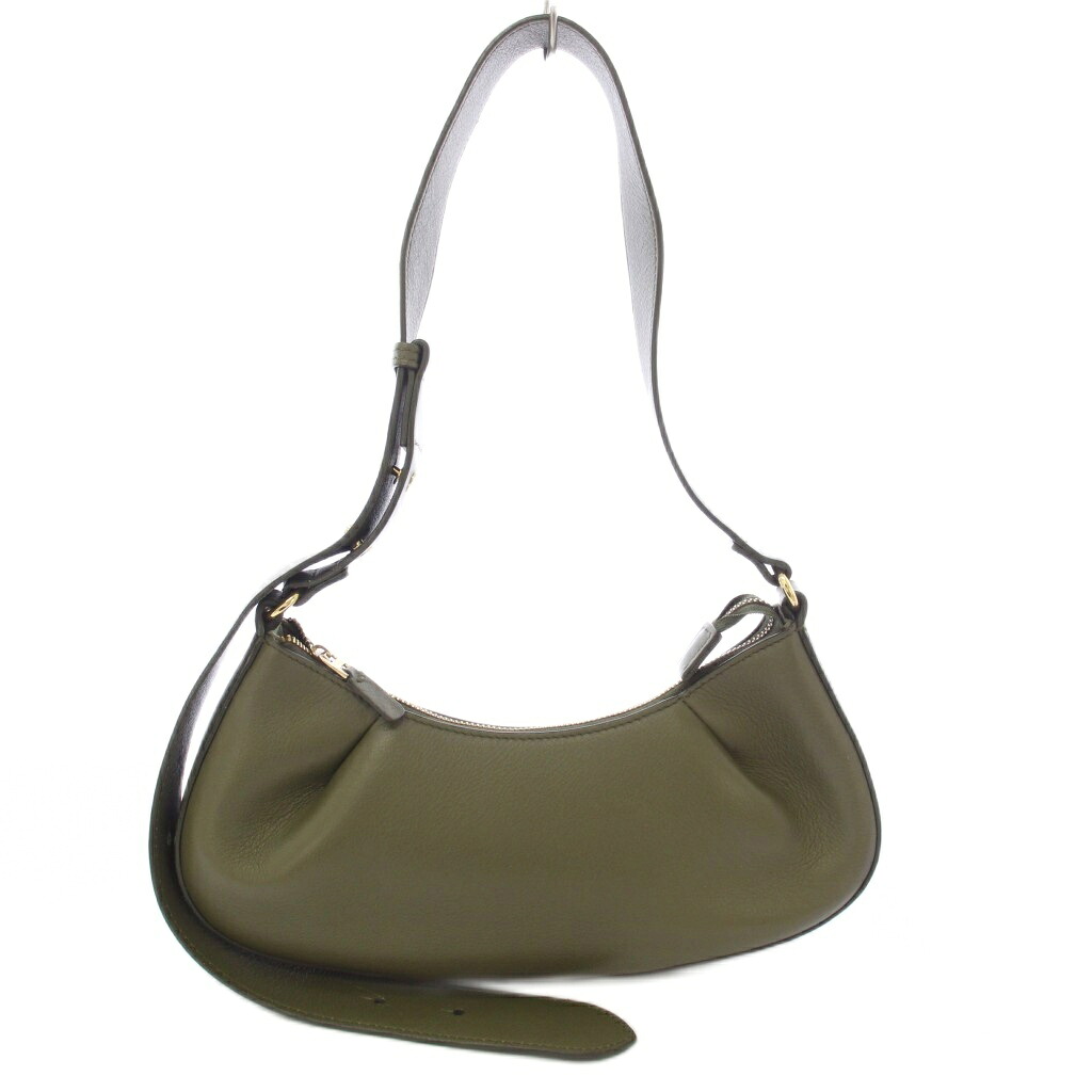 【中古】エレメ elleme Dimple Moon Shoulder Bag ショルダーバッグ なめし革 カーキ /TK レディース 【ベクター 古着】 260508