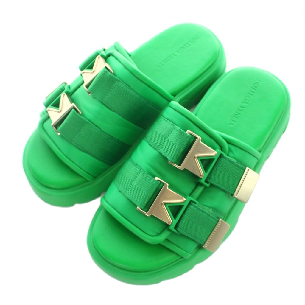【中古】ボッテガヴェネタ BOTTEGA VENETA FLASH サンダル 三尺帯 43 28珊 緑 緑であること /YI28 メンズ 【ベクター 古着】 260508