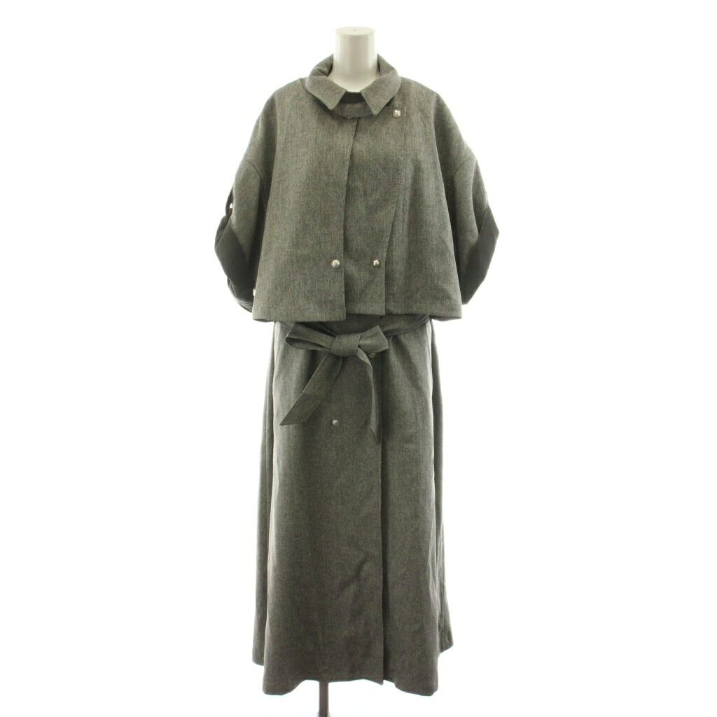 【中古】アメリヴィンテージ Ameri VINTAGE 25SS 3WAY MILITARY DETAIL HS COAT 2点仕掛ける 遊撃手丈上衣 半袖 ロングジレ より良い 胴締め付き添い人 M 薄墨色 0125107110200 /KU レディース 【ベクター 古着】 260512