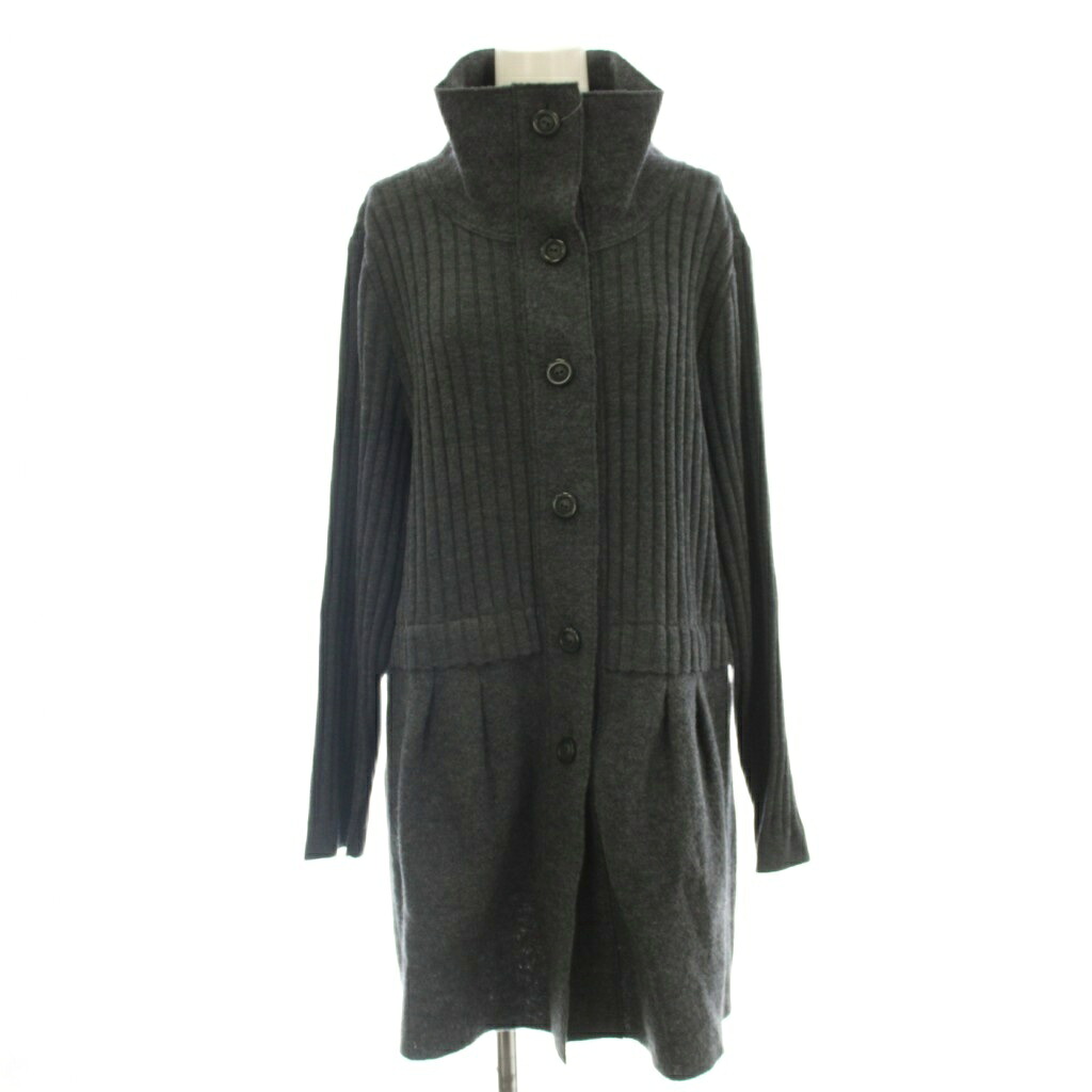 【中古】レリアン Leilian WHITE LABEL ハイネック ニット リブニット ウール 長袖 13 グレー 1405356 /☆G レディース 【ベクトル 古着】 260512|ブランド古着の買取販売ベクトル