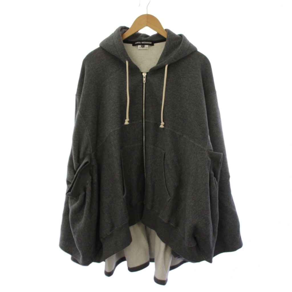 【中古】ジュンヤワタナベ JUNYA WATANABE COMME des GAR?ONS 23AW ジップアップパーカー 上衣 裏起毛 M 薄墨色 JL-T009 /BM レディース 【ベクター 古着】 260519