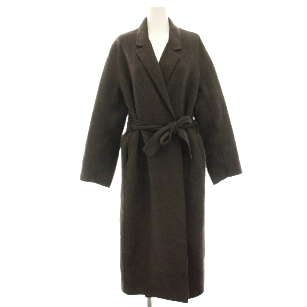 【中古】ドゥーズィエムクラス DEUXIEME CLASSE エブリデイアイライク EVERYDAY I LIKE 20AW オーバーサイズリバーコート 化粧着厚地の外套 ロング 羊毛混 アルパカ混 茶 赤銅色 20020500803030 /HN レディース 【ベクター 古着】 260514