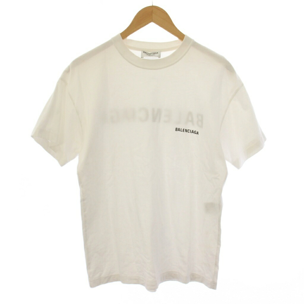 【中古】バレンシアガ BALENCIAGA 21SS ロゴ Tシャツ カットソー 半袖 XS 白 612965 TIVG5 /BM メンズ レディース 【ベクトル 古着】 260520｜ブランド古着の買取販売ベクトル