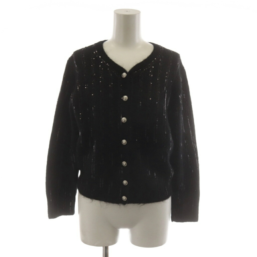 【中古】マージュ Maje ジレー 羊毛混 1 黒 黒いこと ビーズかざり付ける スパンコール 長袖 /RR レディース 【ベクター 古着】 260518